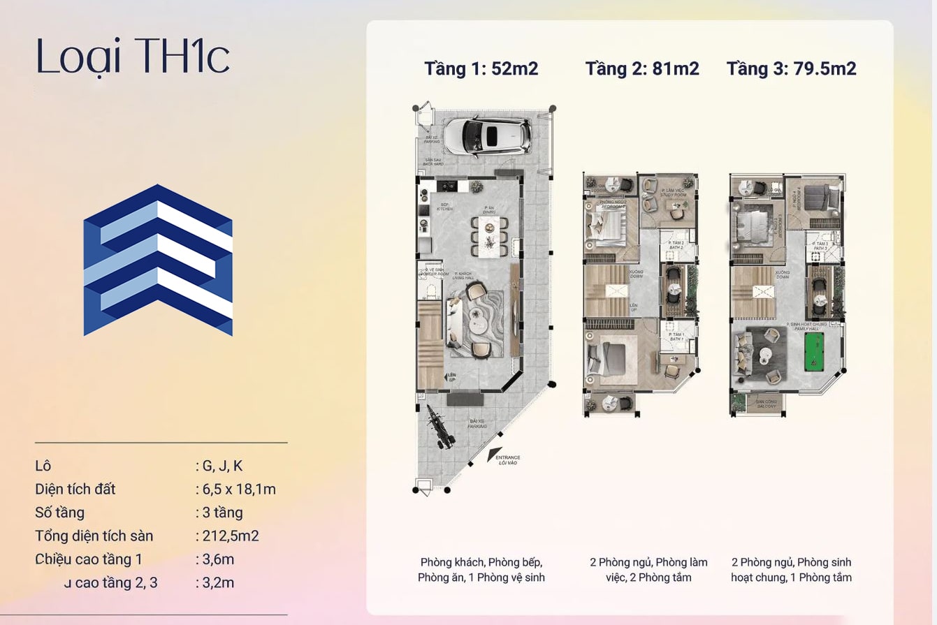 Mặt bằng biệt thự Spring Ville