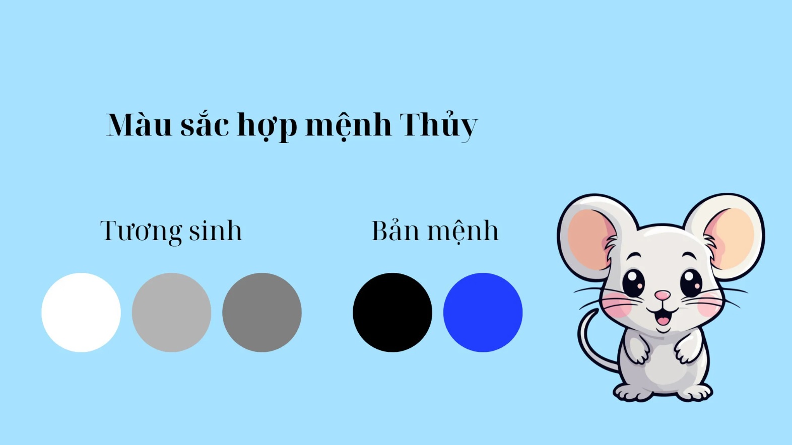 Tuổi Tý mệnh Thuỷ hợp màu gì