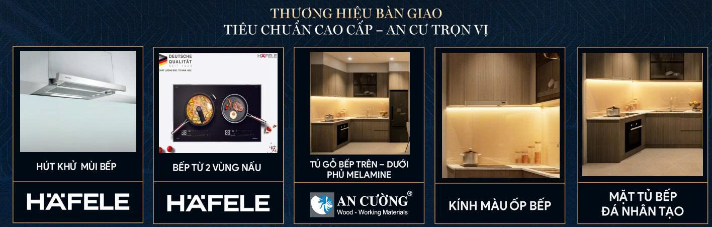 Tiêu chuẩn bàn giao căn hộ Fenica cao cấp với các thương hiệu An Cường, Kone, Hafel,...